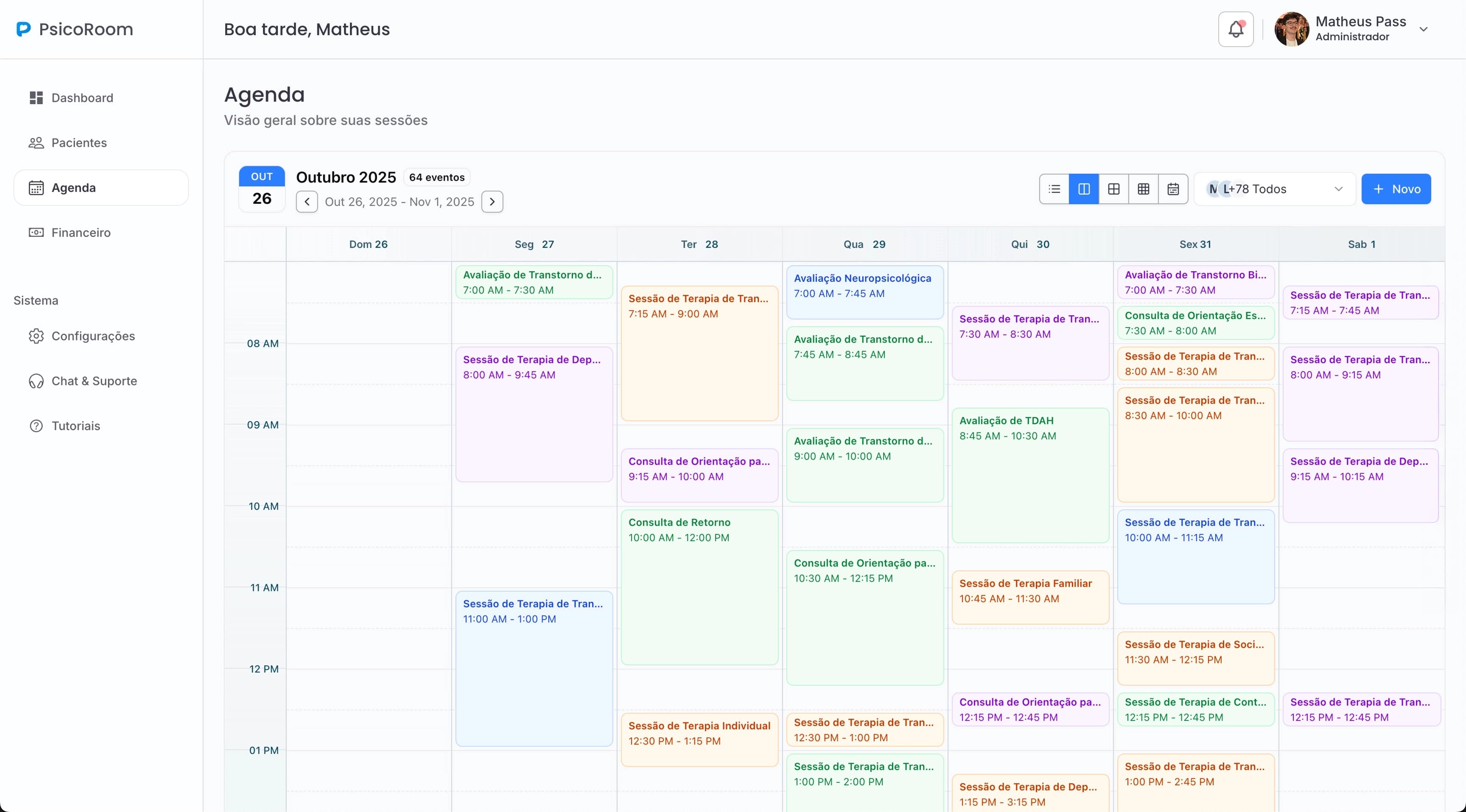 Agenda para psicólogos